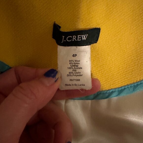 Italian Wool Lady Day Coat w/ Thinsulate VINTAGE Petite Size 4 Yellow - Picture 7 of 10